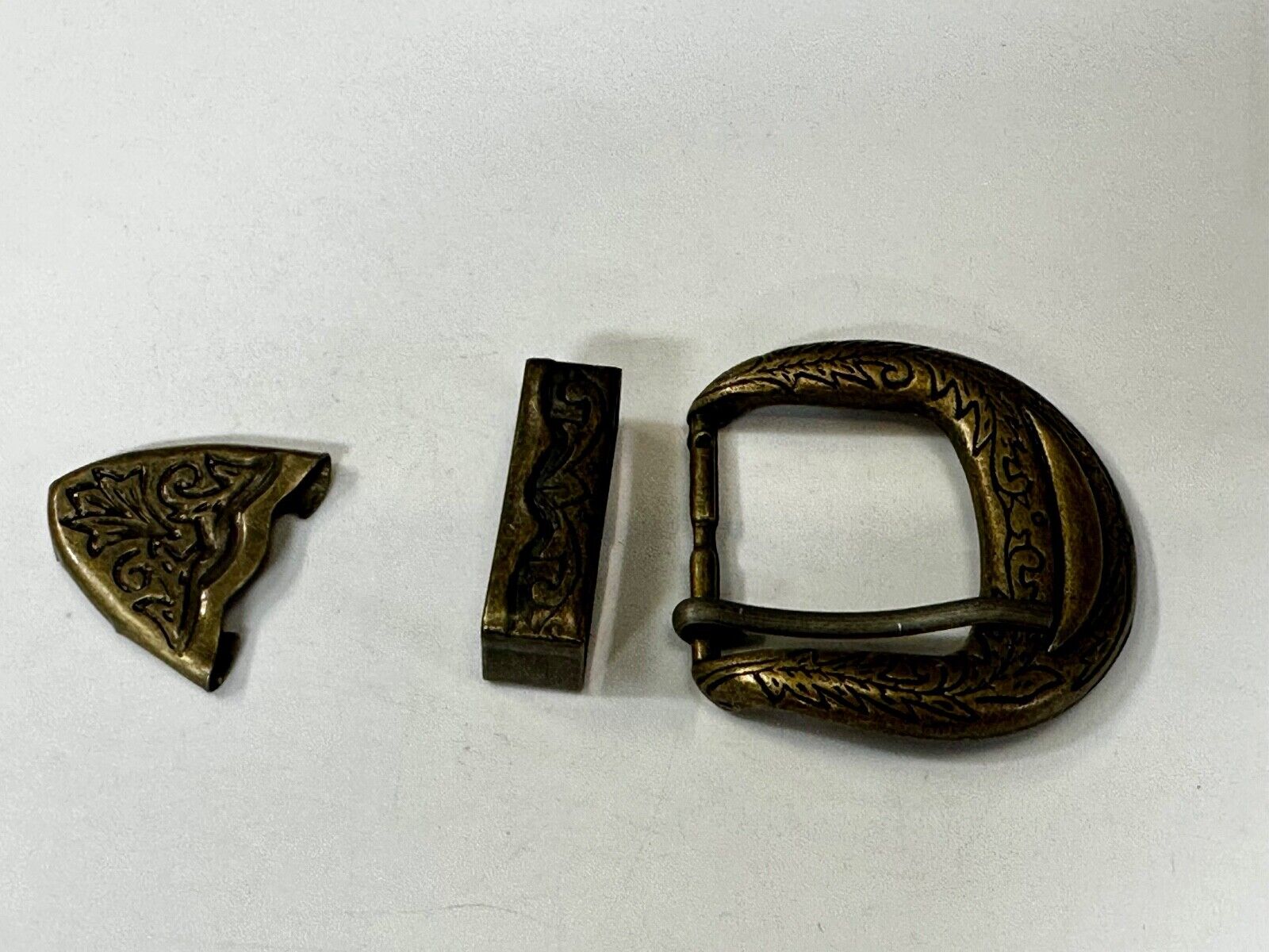 Three Piece Ranger Style Replacement Belt Buckle Keeper and Tip