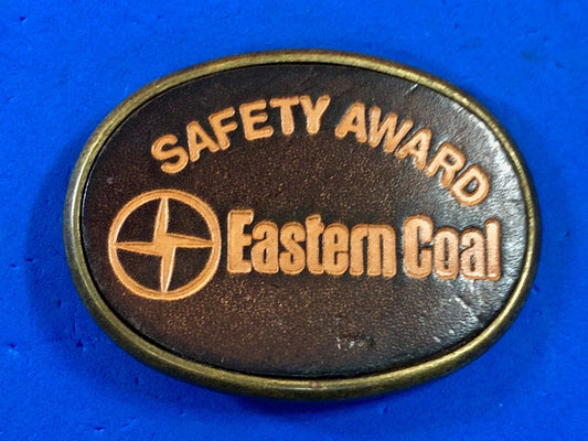 Vintage Leather El-Cid belt buckle Safety Award for Easter Coal 