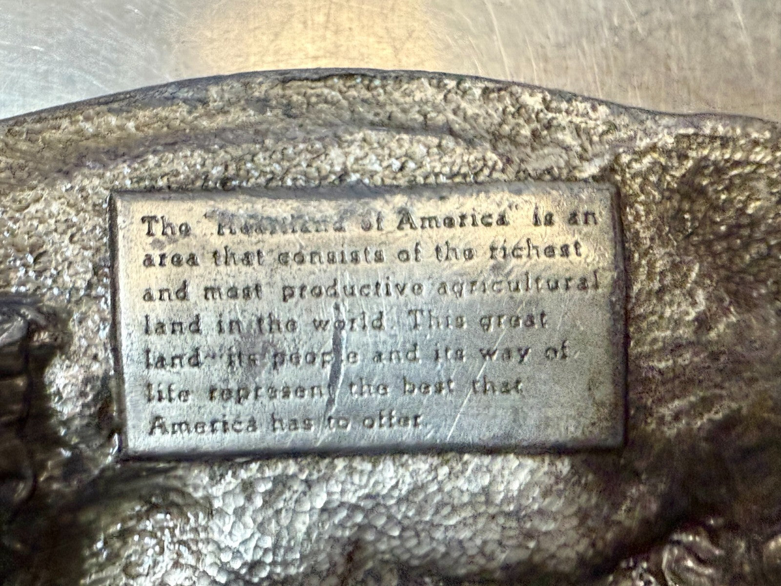 The Great State of Iowa The Heartland of America Vintage Siskiyou Belt Buckle
