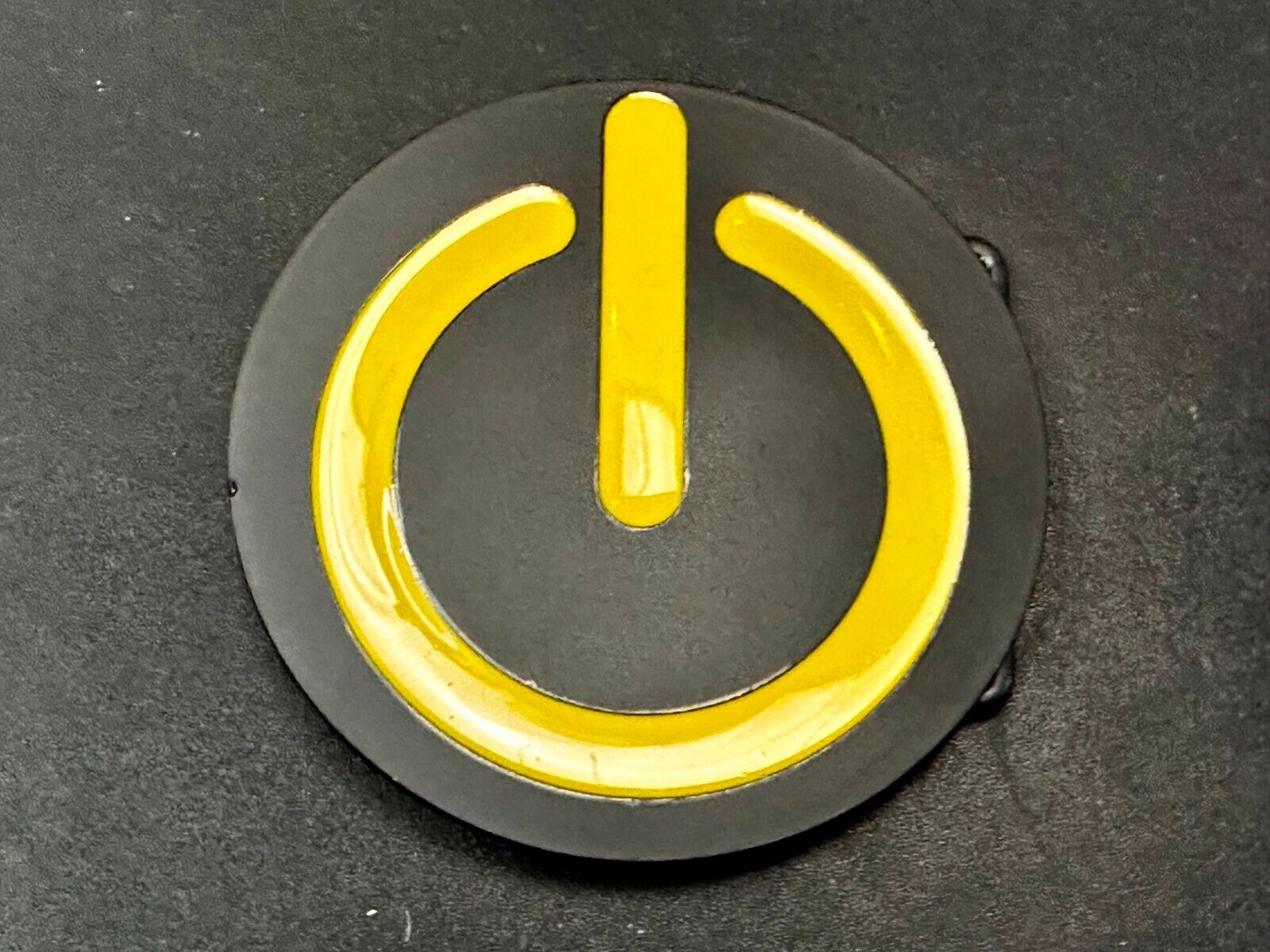 Power On Off Button Shutdown Electronics Computer Yellow Black Color Belt Buckle