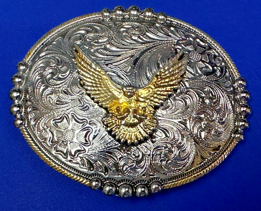 American Bald Eagle - Coming At Ya - Unique Western Two Tone Belt Buckle
