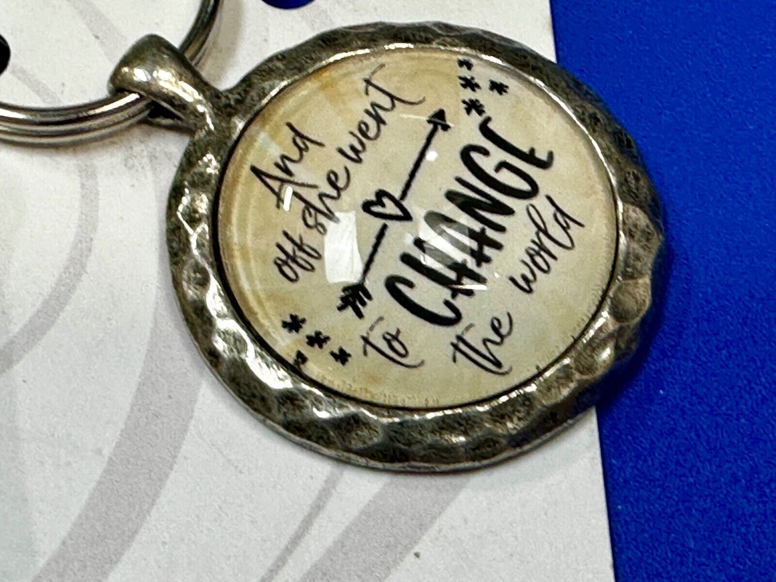 And Off She Went To Change The World Keychain, Key Ring by Urban Charm
