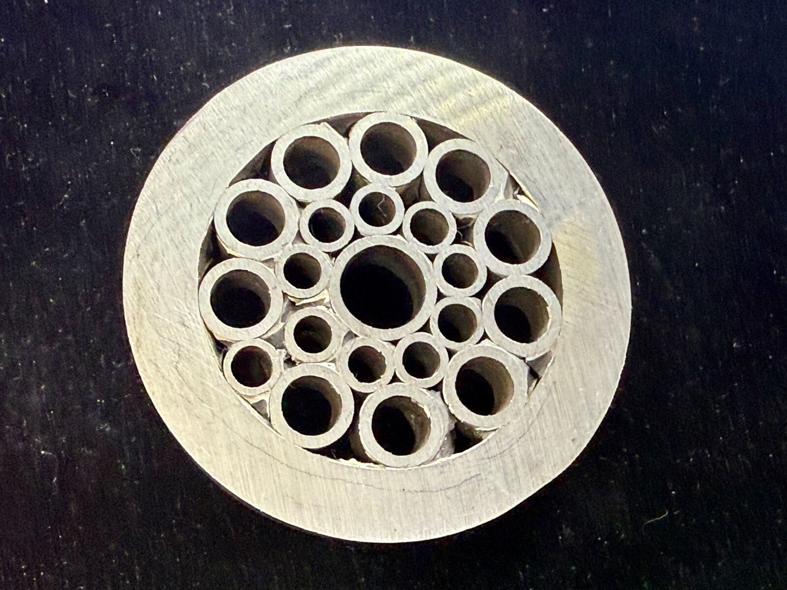 Artisan Welder Art Abstract Open Work Circles Round Silver Color Belt Buckle