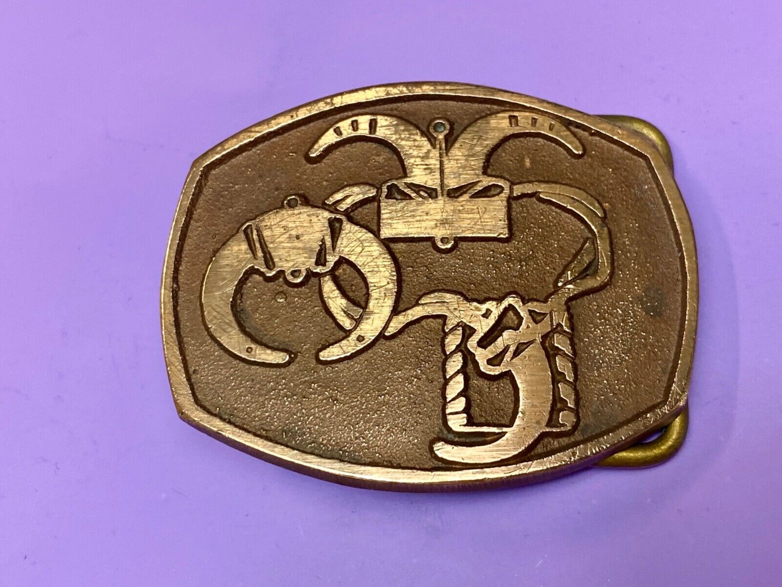 unknown to me - cattle branding symbols? longhorn western? belt buckle