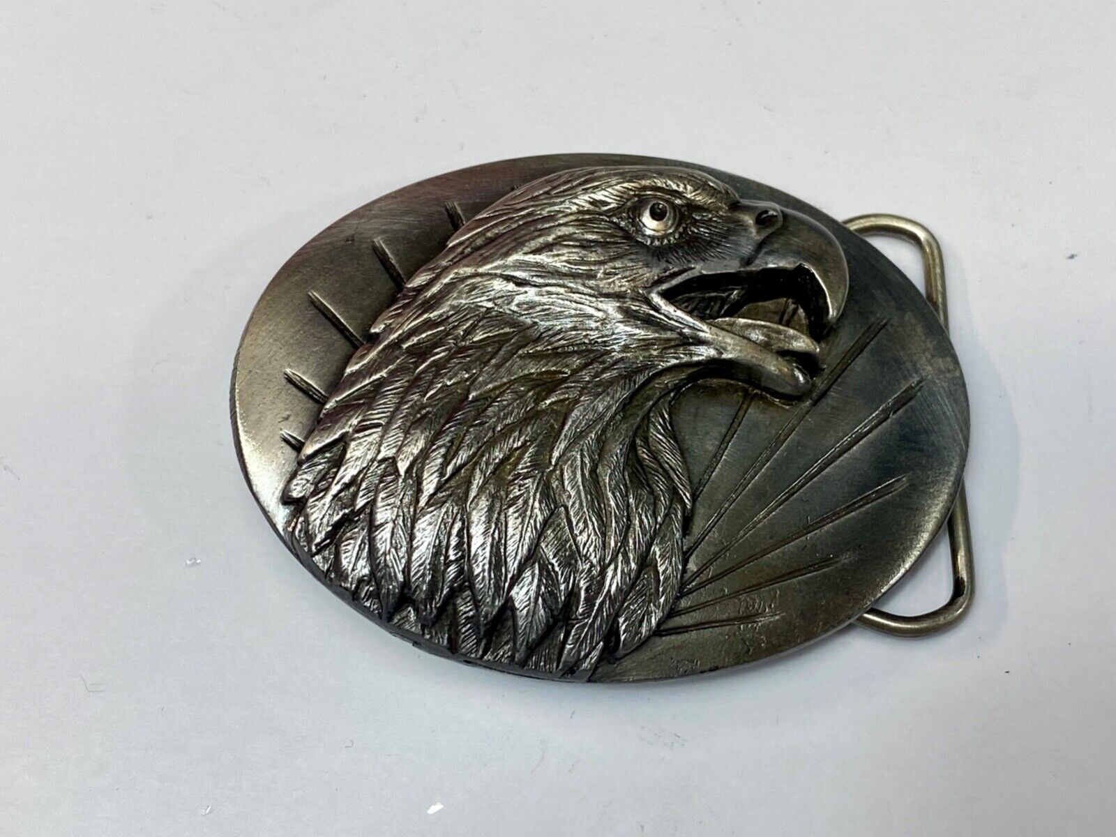 American Eagle Bust Head Vintage 1987 Siskiyou belt buckle. O-50