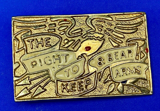 The Right To Keep And Bear Arms Gold Tone Second Amendment Belt Buckle