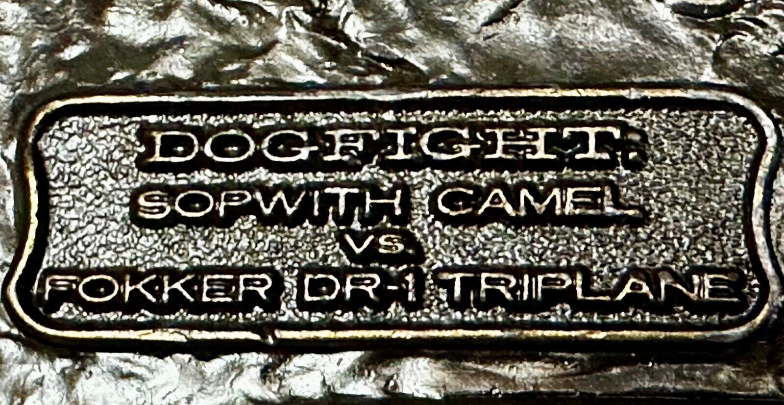 Airplane Dogfight - Sopwith Camel vs. Fokker DR-1 Triplane Vintage Belt Buckle