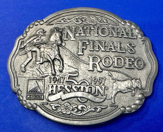 1997 ADM Hesston NFR National Finals Rodeo Cowboys Western Belt Buckle
