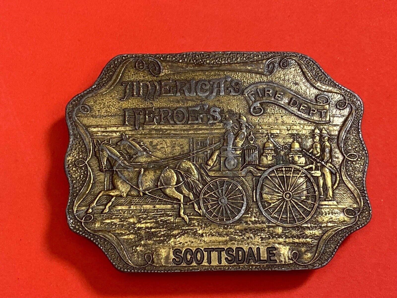 Americas' Heroe's  Fire Department Scottsdale Belt Buckle The Buckle Company Nj 