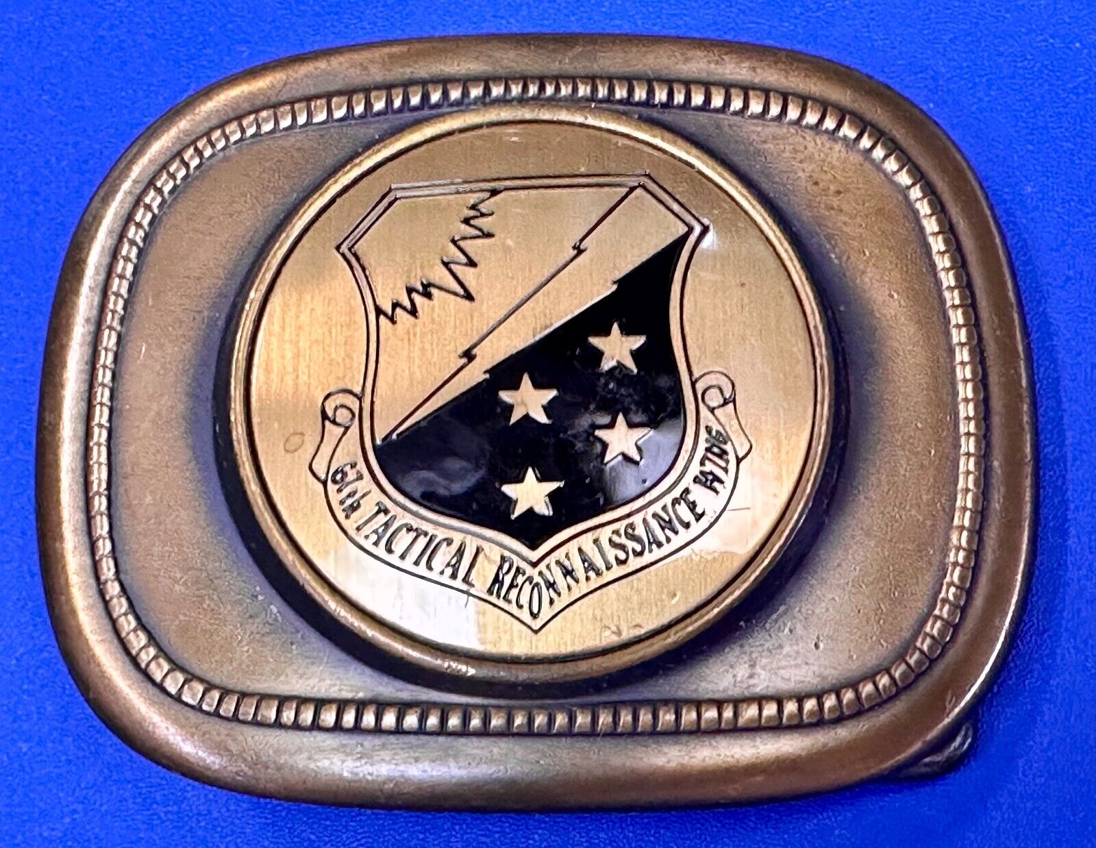 67th Tactical Reconnaissance Wing Dress Belt Buckle USAF Lux Ex Tenebris