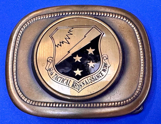 67th Tactical Reconnaissance Wing Dress Belt Buckle USAF Lux Ex Tenebris