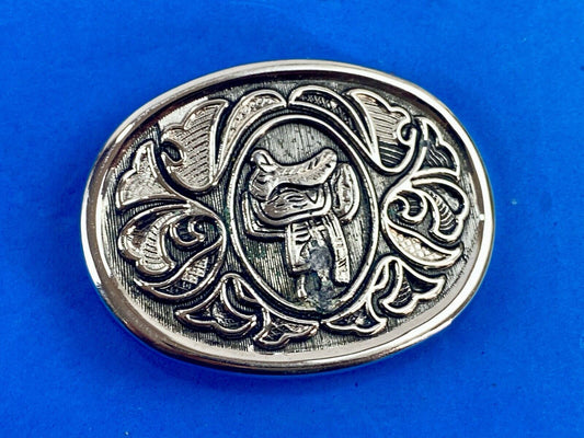 Vintage Horse Saddle Western Belt Buckle By Avon - Silver Colored 
