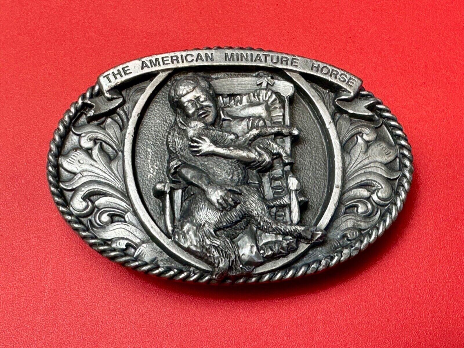 The American mini miniature horse commemorative belt buckle Love You can Hold!