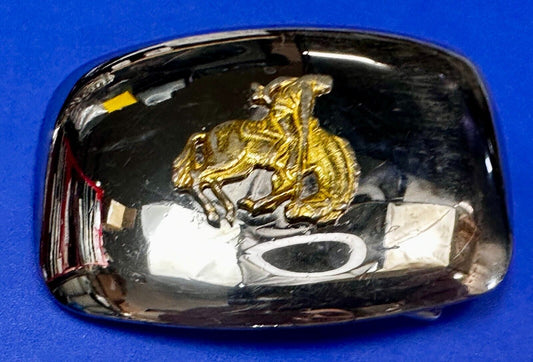 Vintage Cowboy Saddle Bronc Western Two Tone Reflective Belt Buckle