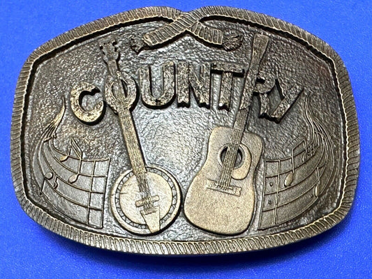 Vintage Country music Guitar and Banjo pickers - Indiana Metal Craft belt buckle