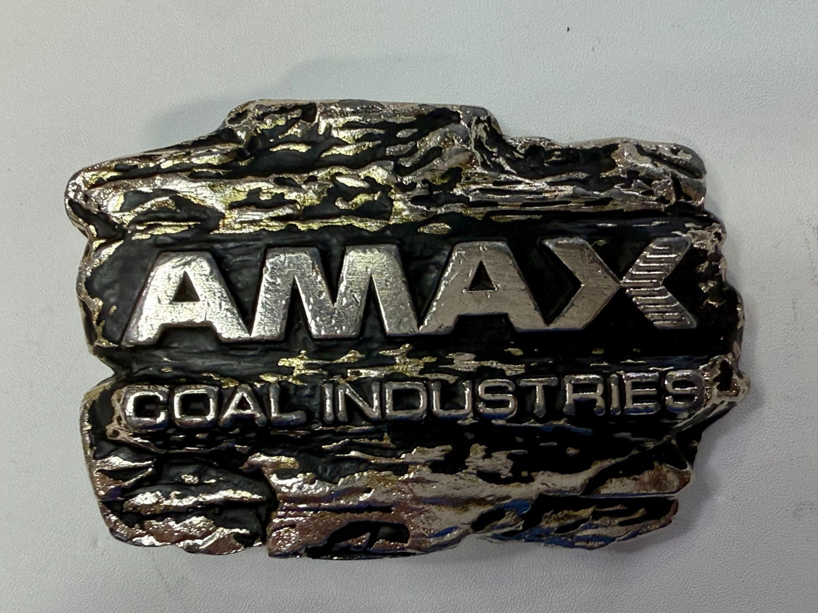 AMAX Coal Industries Mining Company Commemorative Vintage 70's Belt Buckle
