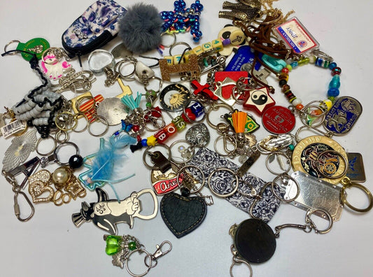 32 OZ Mixed Keychains Resale Bulk Lot, Junk Drawer Grab Bag - Perfect Gifts!
