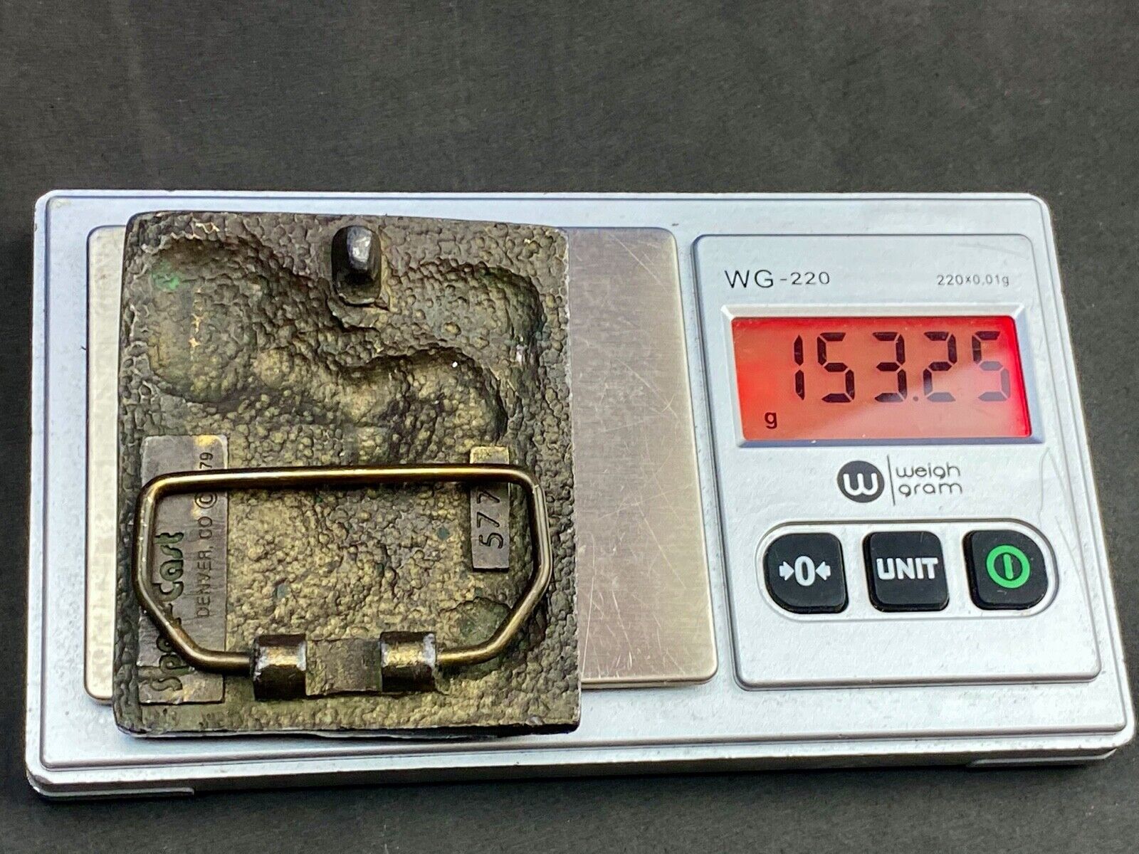 Vintage 1979 belt buckle - The state of Wyoming by Spec-Cast 