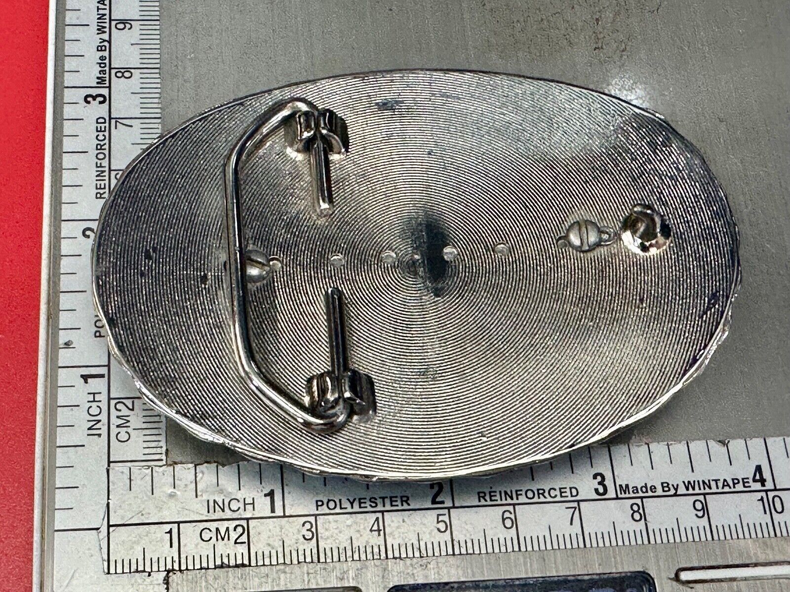 Two lucky pennies coins encased in cab style centerpiece of western belt buckle