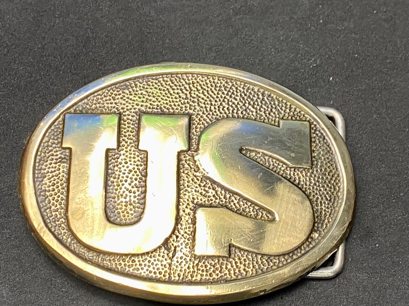 US Civil War reenactment military costume Vintage Hand made Brass belt buckle