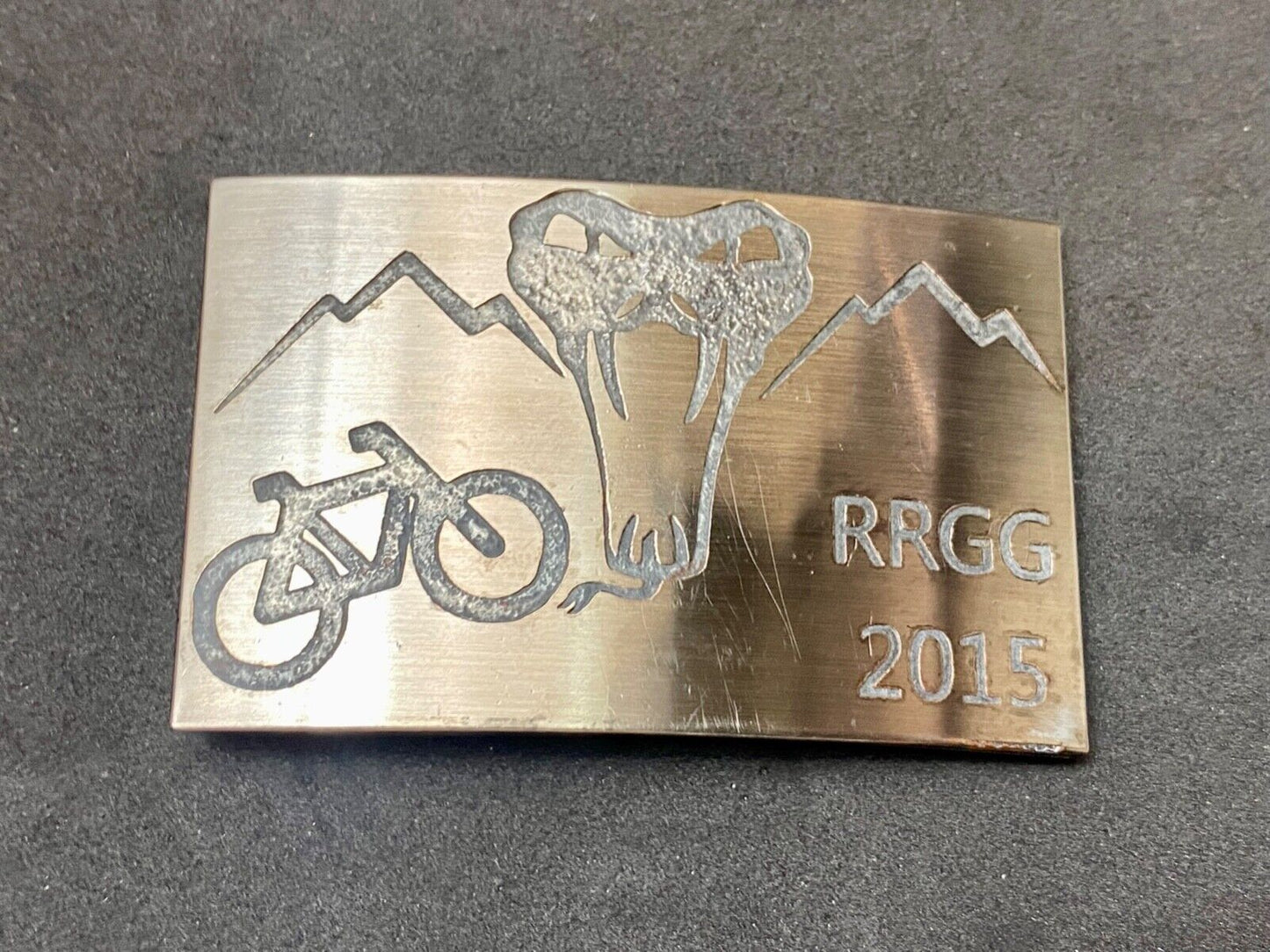 Used 2015 RRGG Mountain Bike Belt Buckle Viper Logo Event Trail Ride Race BMX