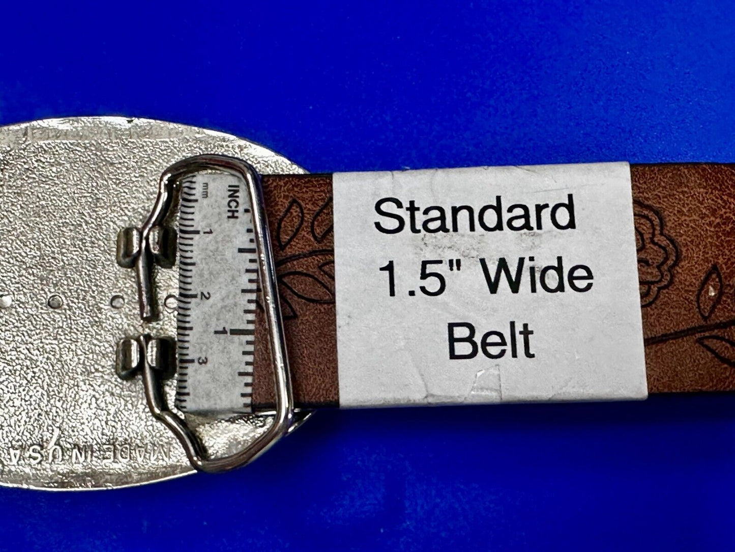 American Patriotic Bald Eagle Centered Flower Swirl Western Vintage Belt Buckle