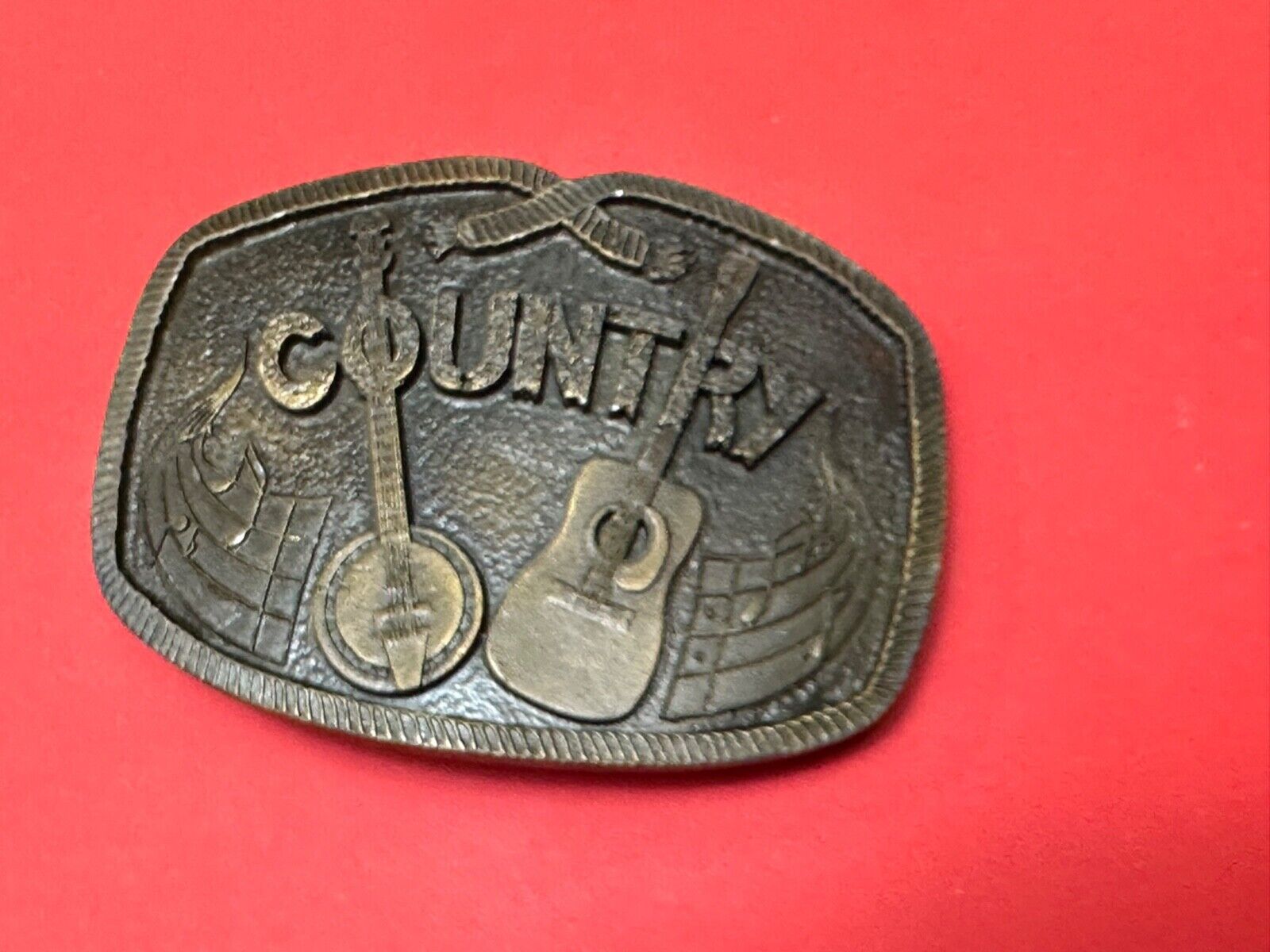 Vintage Country music Guitar and Banjo pickers - Indiana Metal Craft belt buckle