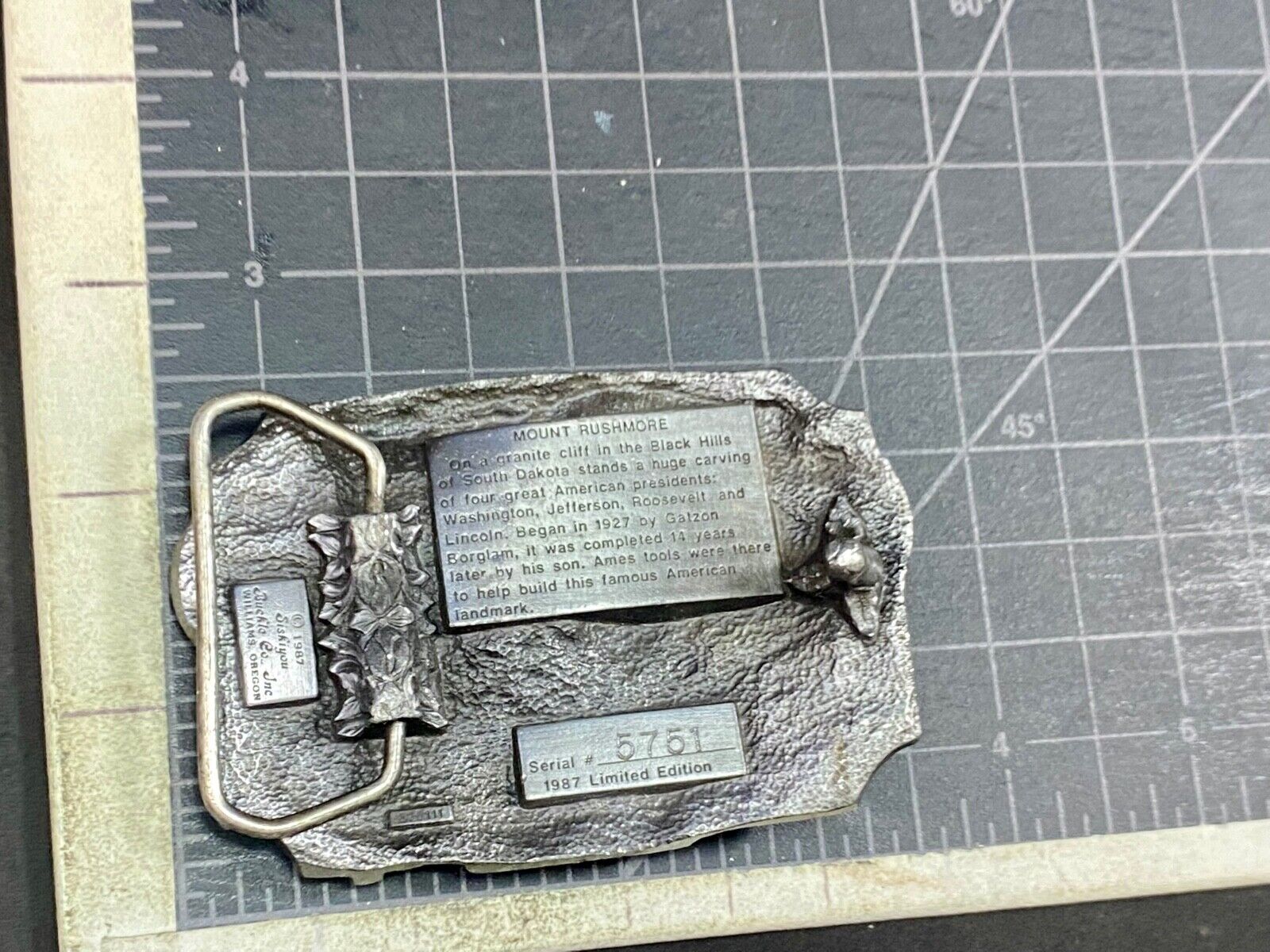 Ames Tools - Mount Rushmore Commemorative Pewter Belt Buckle By Siskiyou,
