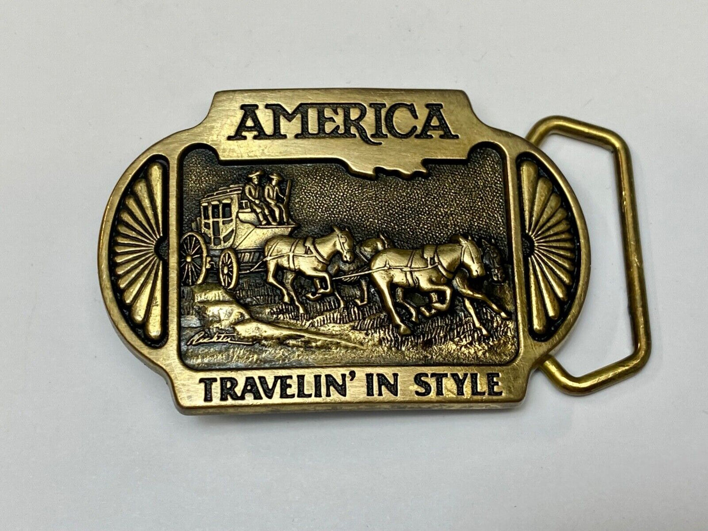 America, Traveling in Style  - Western Savings Series 1 Vintage belt buckle