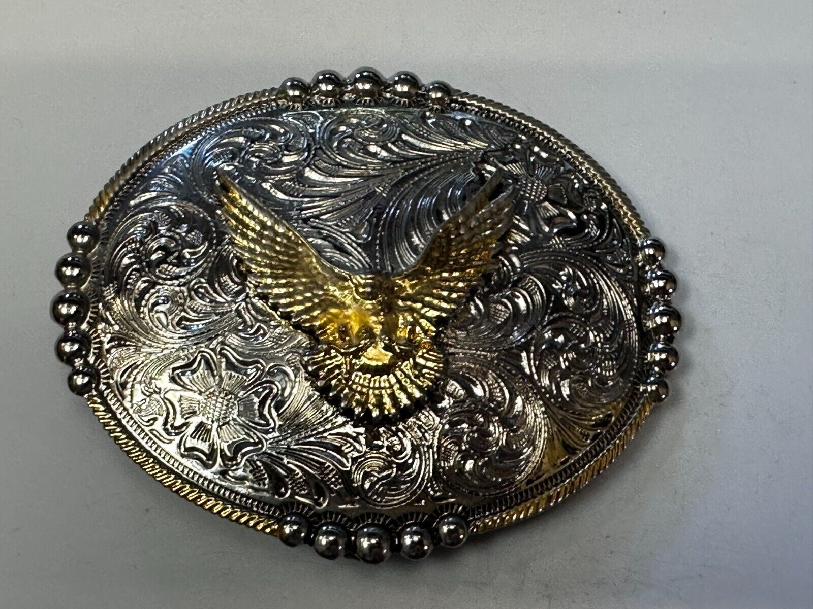 American Bald Eagle - Coming At Ya - Unique Western Two Tone Belt Buckle