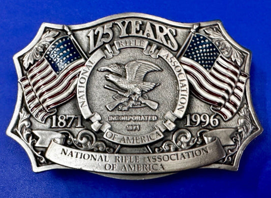 125 Year Celebration Gun Rights NRA National Rifle Association Vtg. Belt Buckle