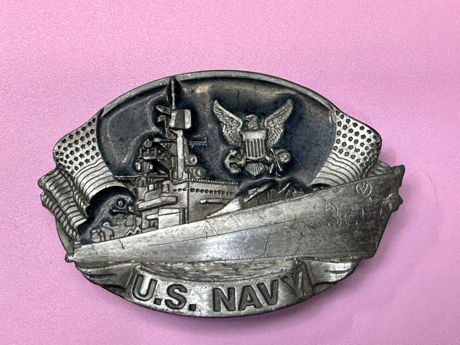 United States NAVY , Not a job, An Adventure! 1981 Bergamot Belt Buckle