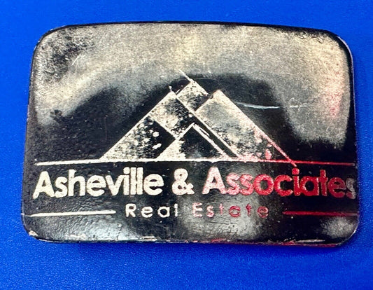 Asheville and Associates Real Estate Realtor Company Vintage Belt Buckle