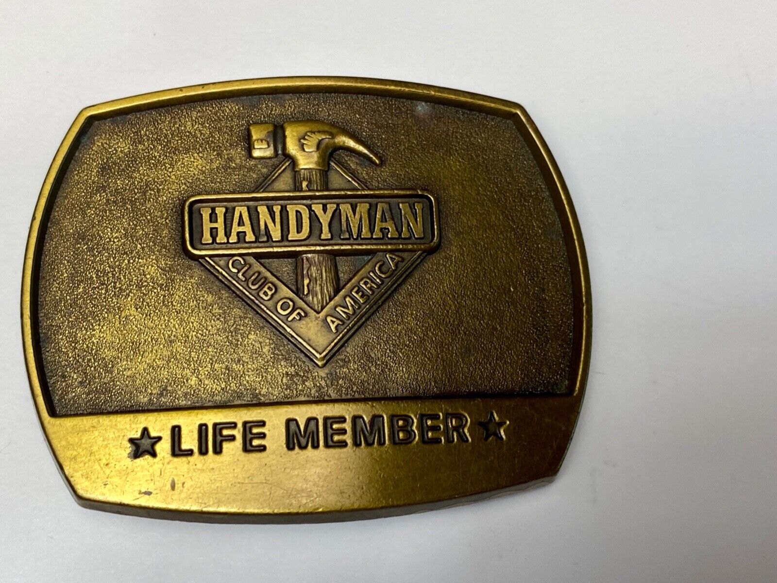 vintage Hammer Tools  - handyman club of America - life member belt buckle