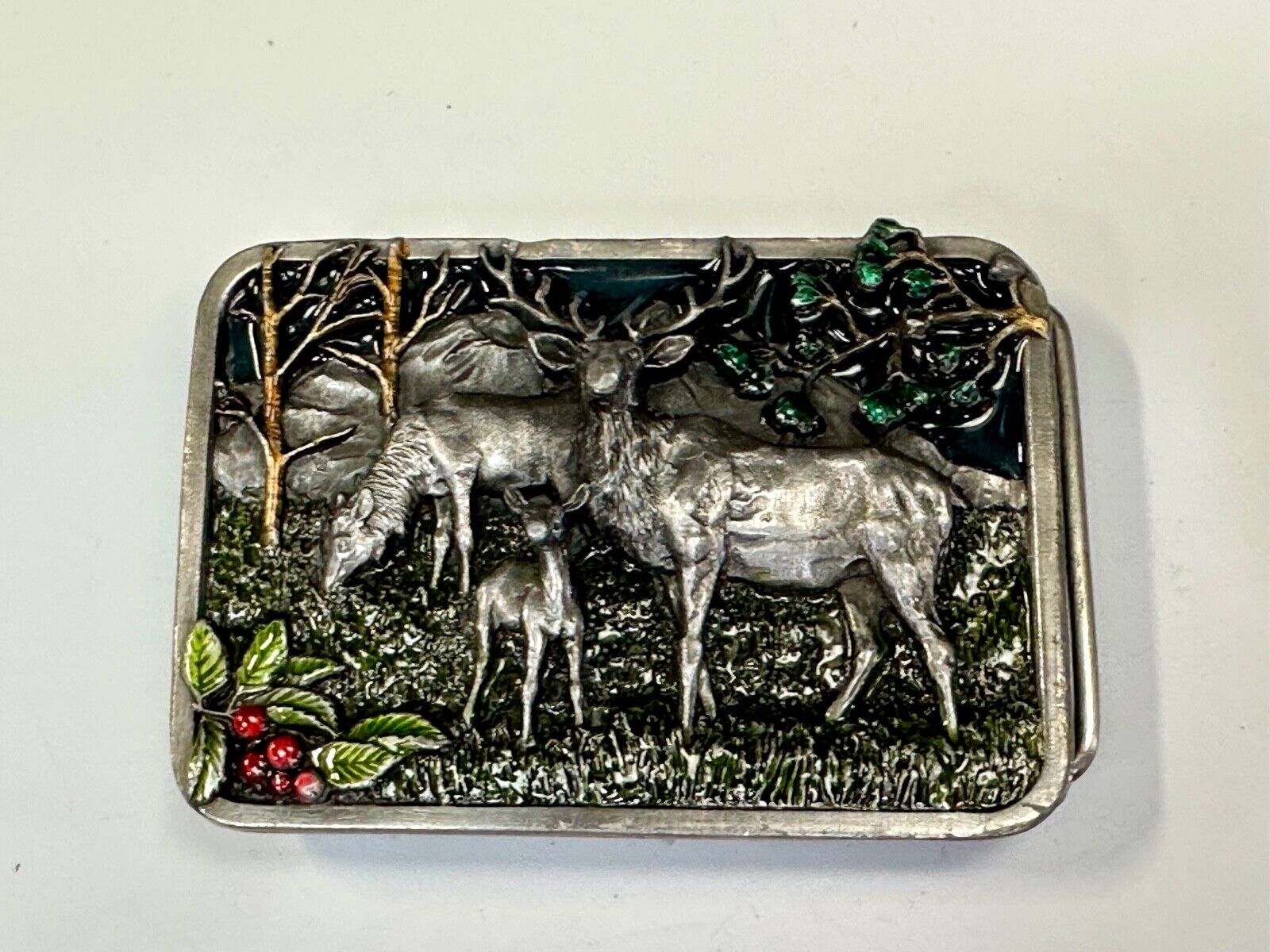 The Elk - Wapiti Native American Indian name vtg. L-10 Siskiyou 1982 belt buckle