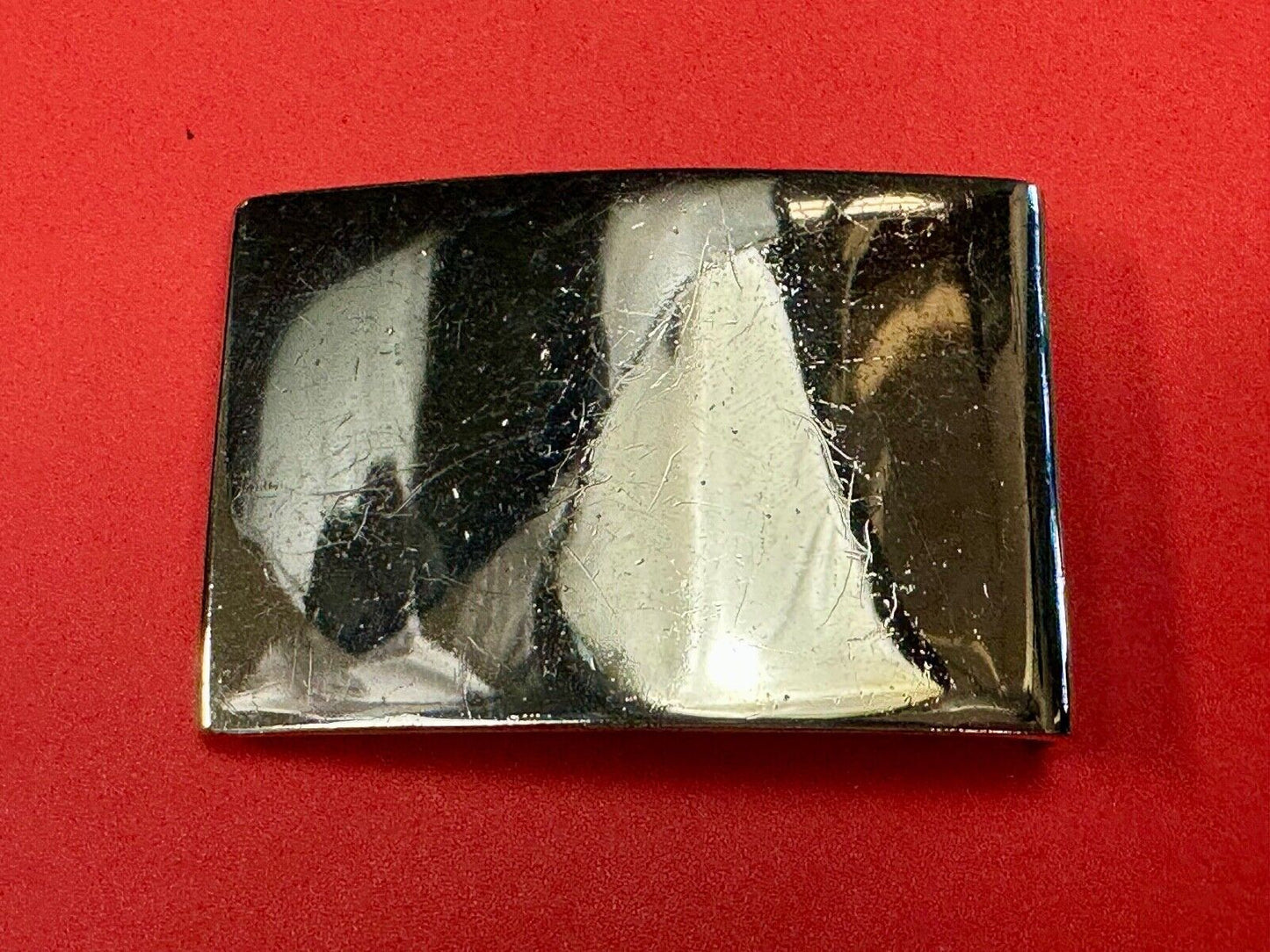 USMC Marine Corp NCO Dress Belt Plate Plain Belt Buckle 6-76 -some discoloration