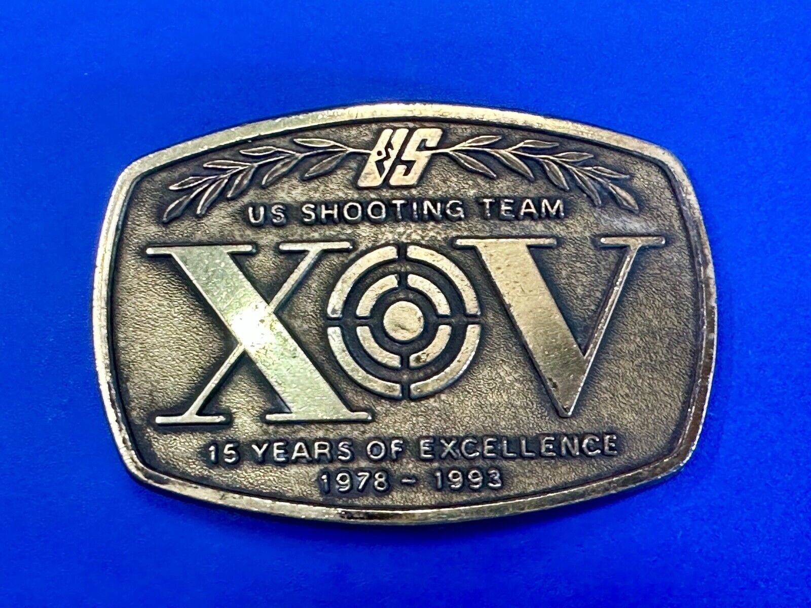 Vintage 1993 US Shooting Team 15 Years of Excellence Team USA Belt Buckle