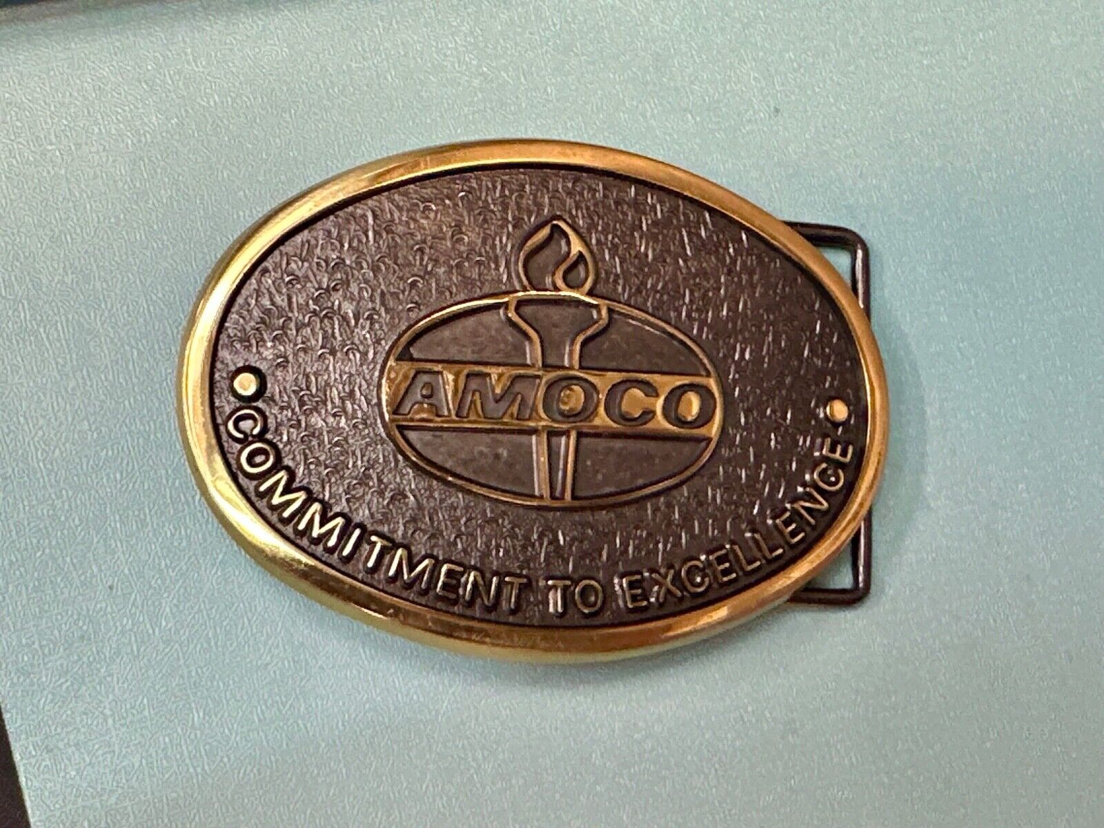 AMOCO Gas Fuel Oil - Committed to Excellence solid brass belt buckle by Jadco