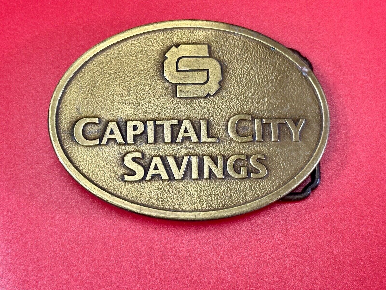 Vintage Capitol City Savings Bank Promo Advertising belt buckle by Magnum Opus