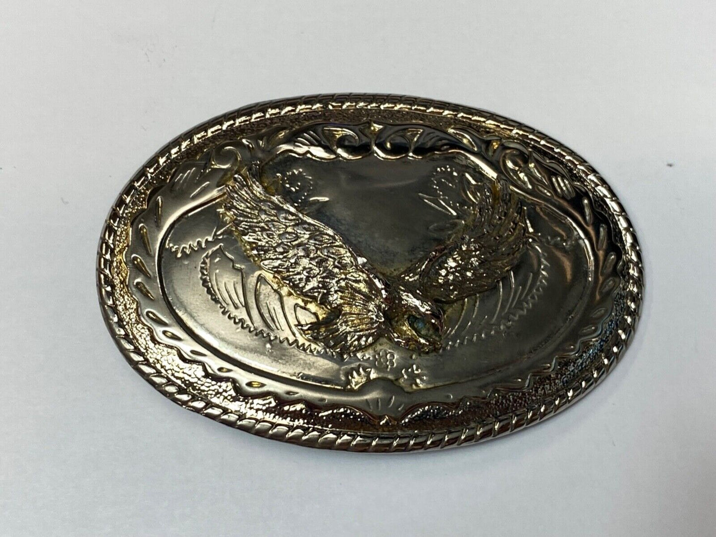 USA made American Bald Eagle Flying Hunting Diving for Prey western belt buckle