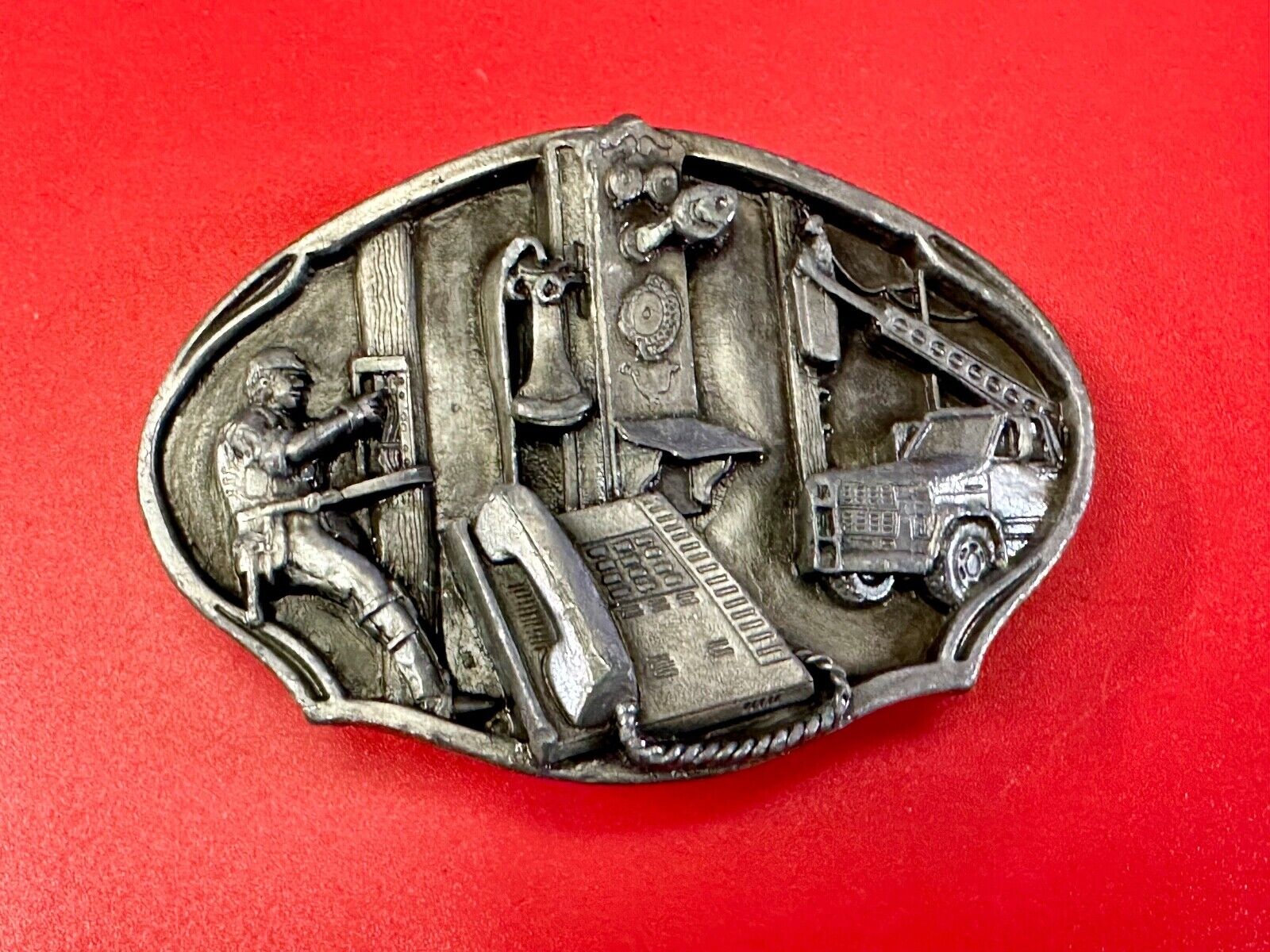 Telephone Linesmen pole climbers Telecommunication 89 Arroyo Grande belt buckle