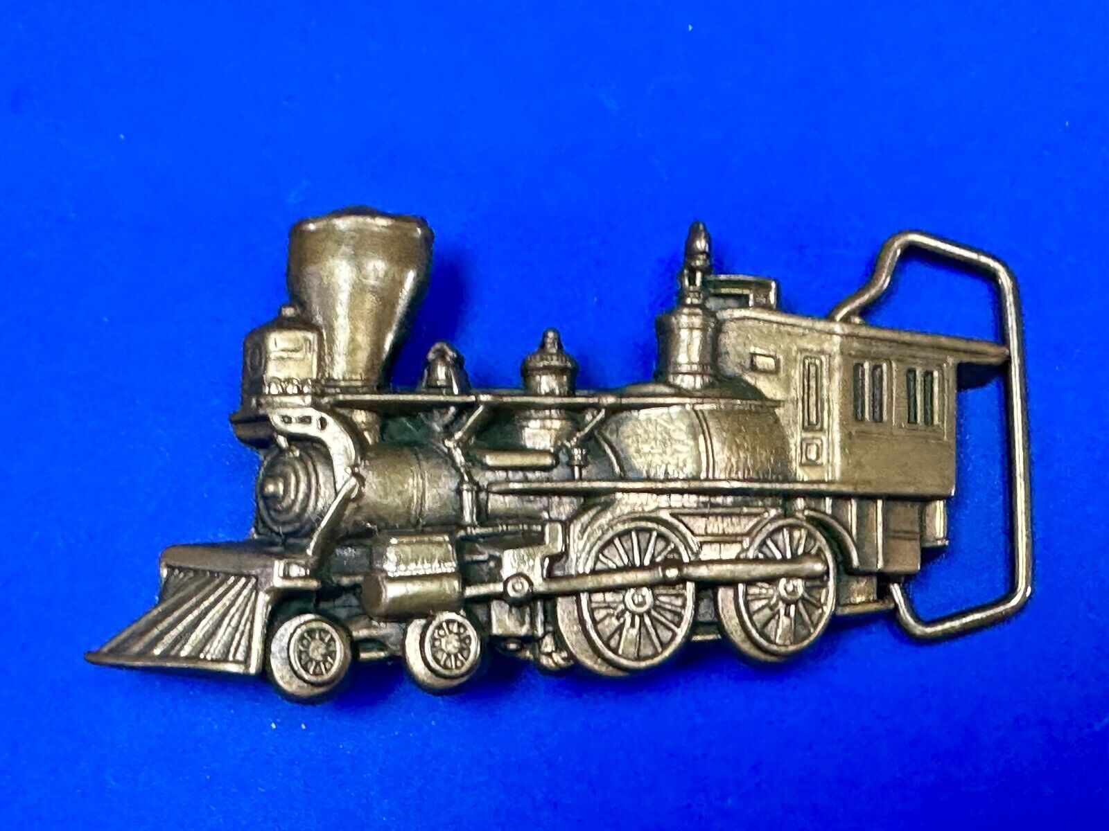 Train Rail Road Steam Engine vintage 1978 solid brass Baron Buckles belt buckle