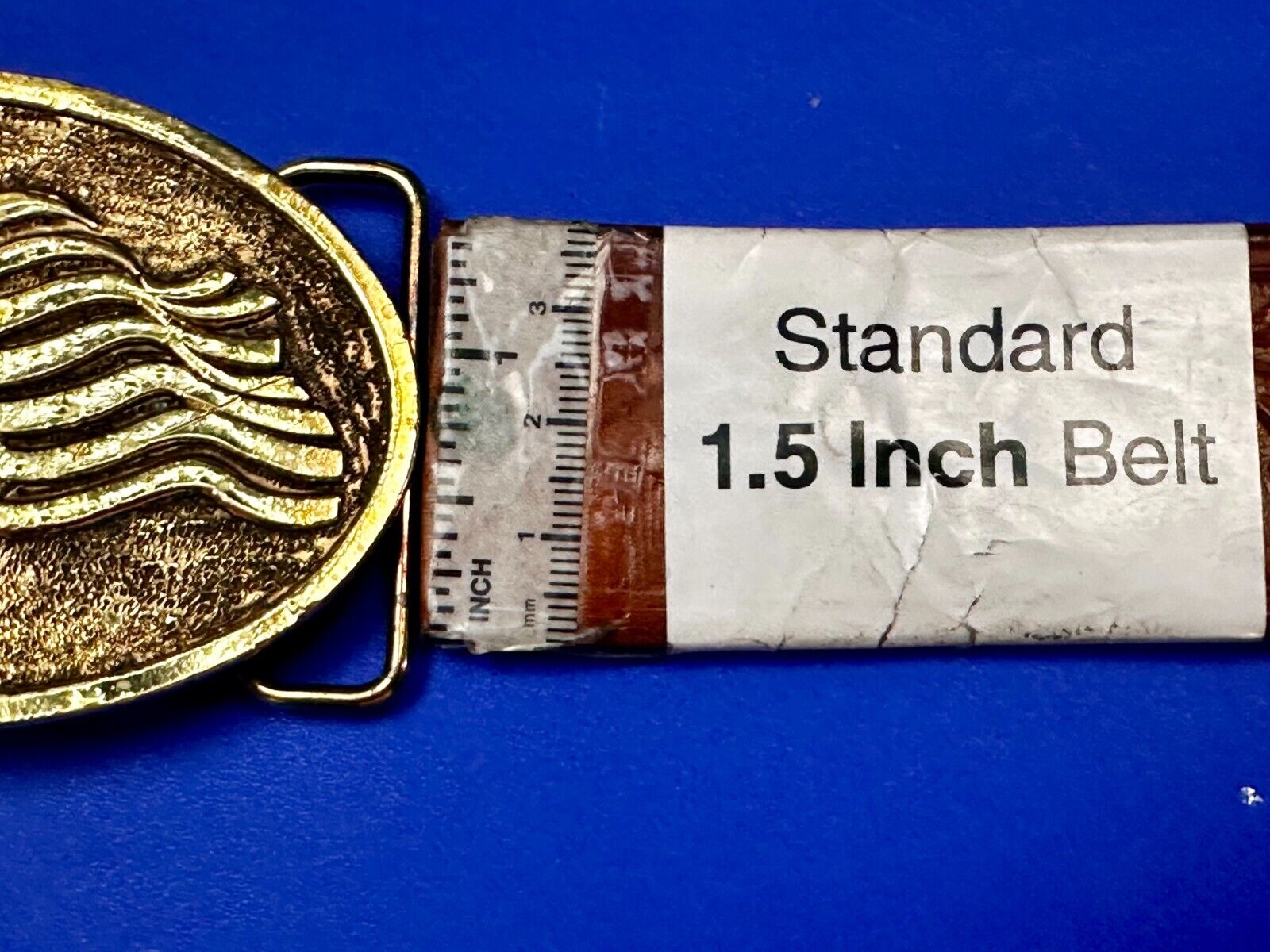 American Flag Patriotic Gold Tone Vintage Oval Belt Buckle by Adezy