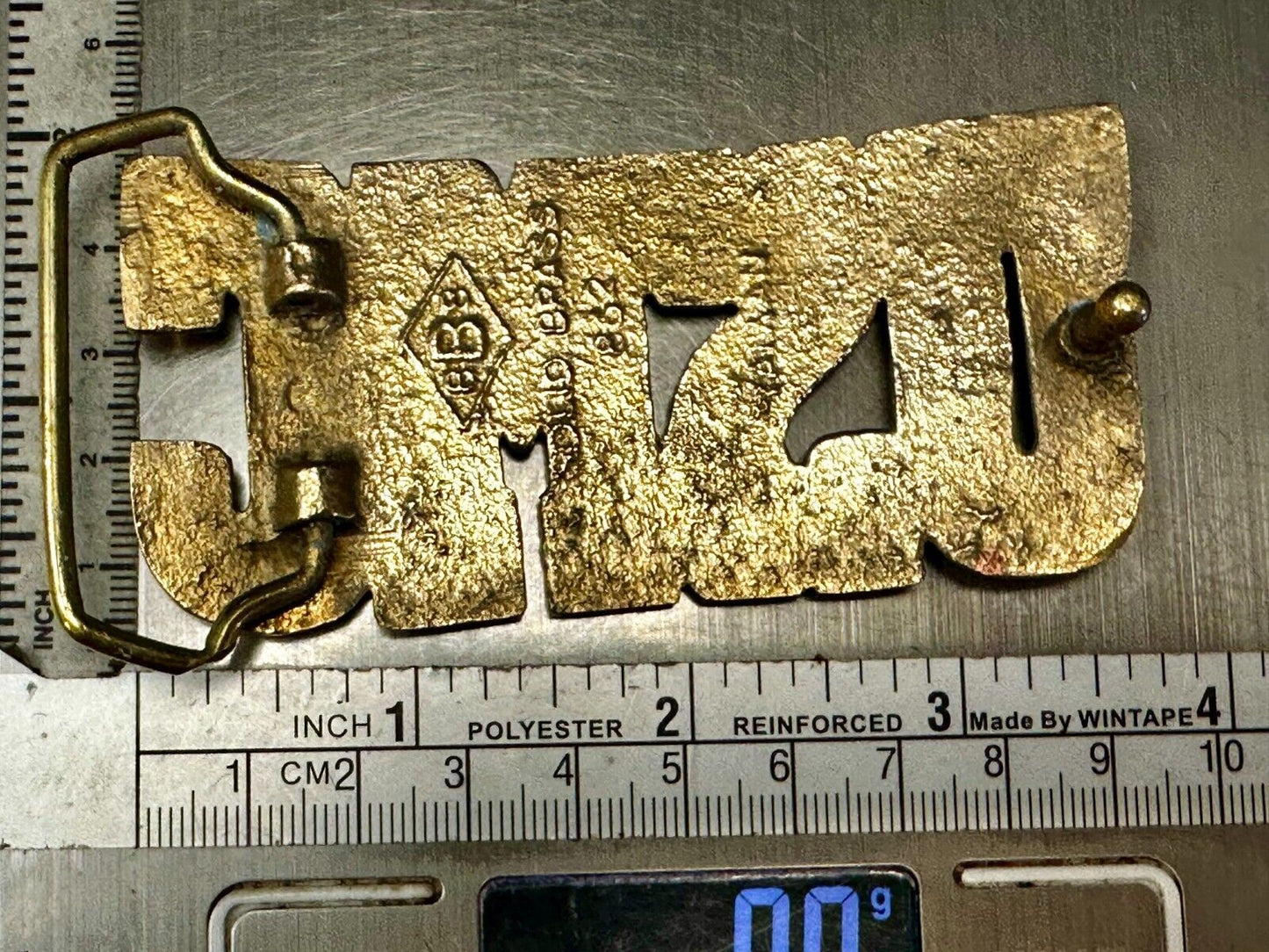 USMC United States Marines Patriotic Block Letter Baron Brass Belt Buckle