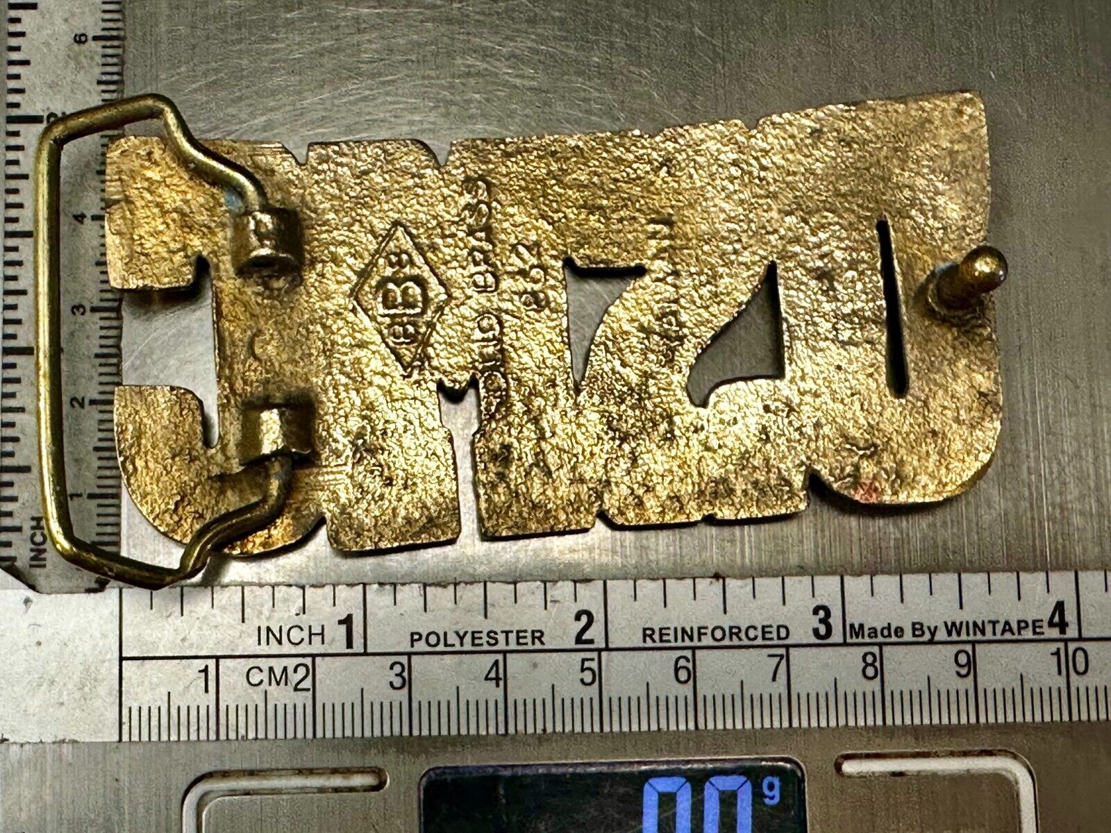 USMC United States Marines Patriotic Block Letter Baron Brass Belt Buckle