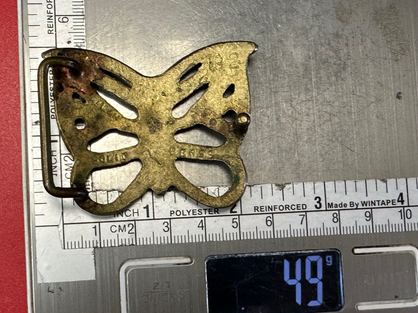 2" Butterfly Boho Hippie solid brass vintage Cutout belt buckle