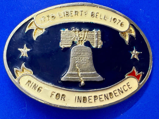 Bicentennial 1776-1976 Liberty Bell Ring Independence Commemorative Belt Buckle
