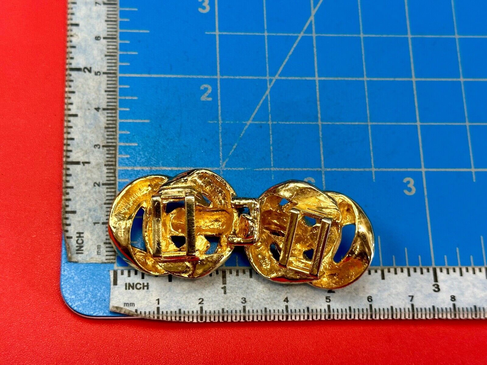 Twisted Knot's ! Two-piece interlocking gold tone Gay Boyer Vintage belt buckle
