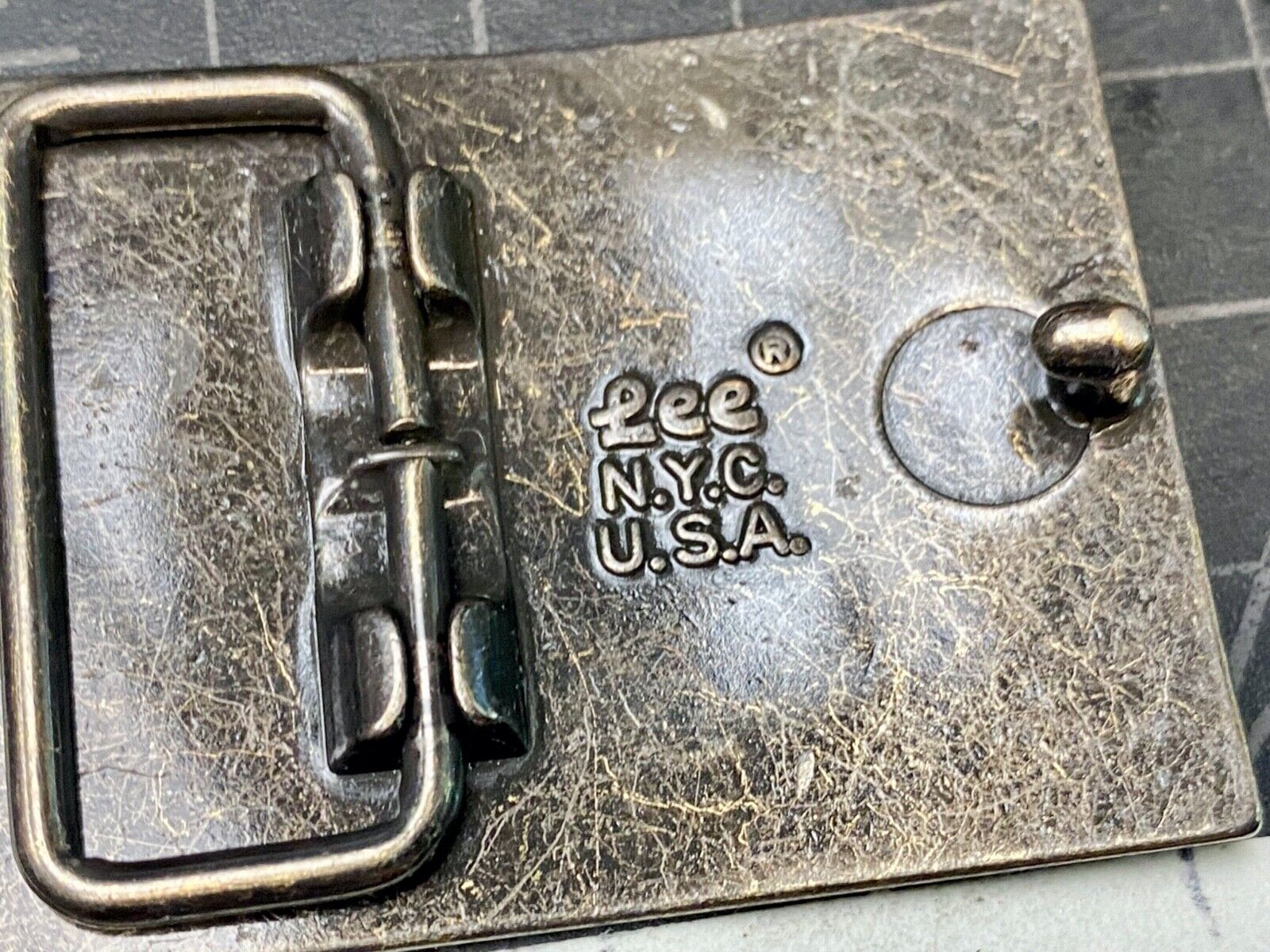 Vintage Lee Brand Nyc Lee Jeans Company Belt Buckle  Screw Studded