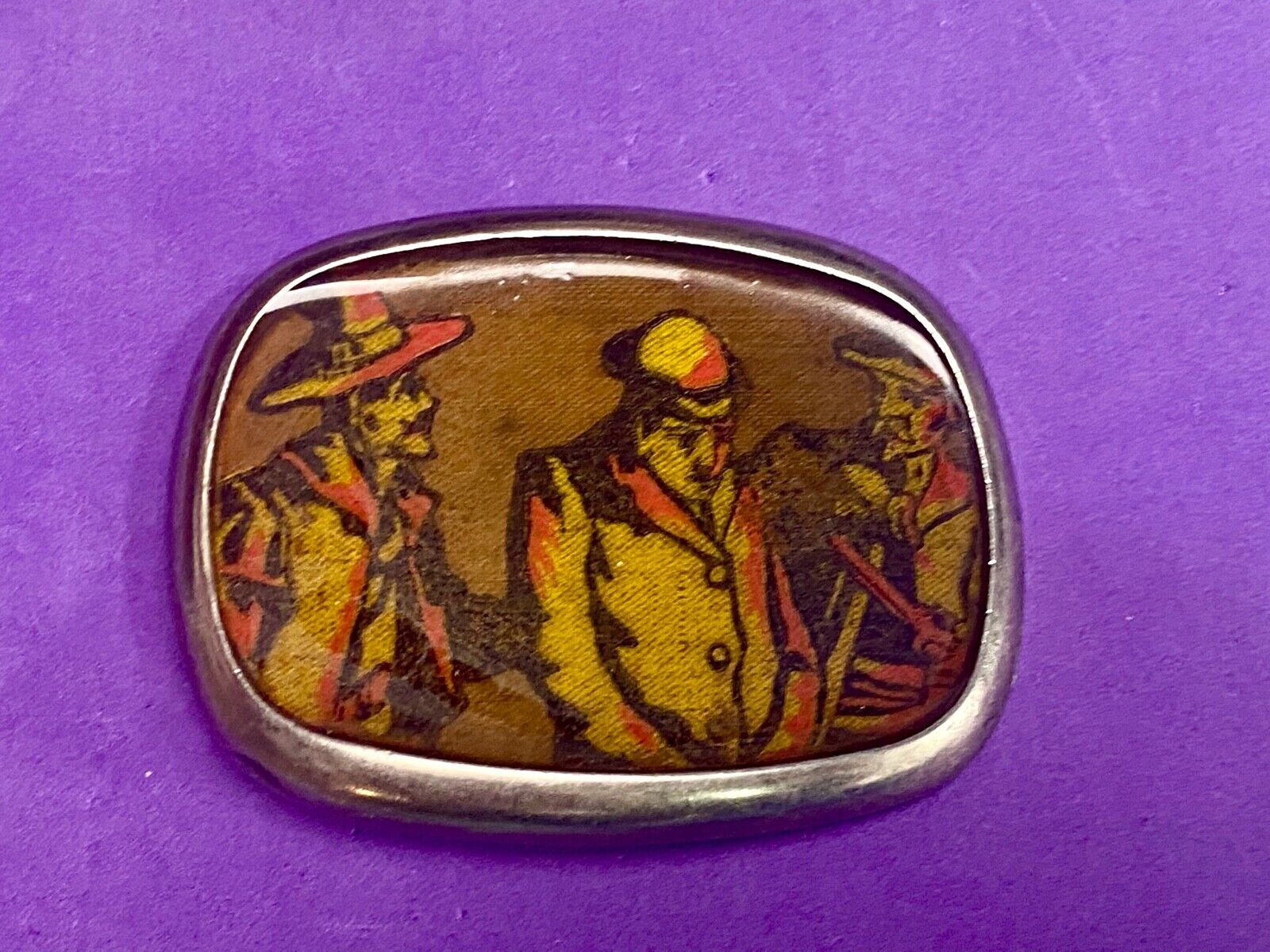 719 Story Picture Belt Buckle   - Old Time Movie Stars